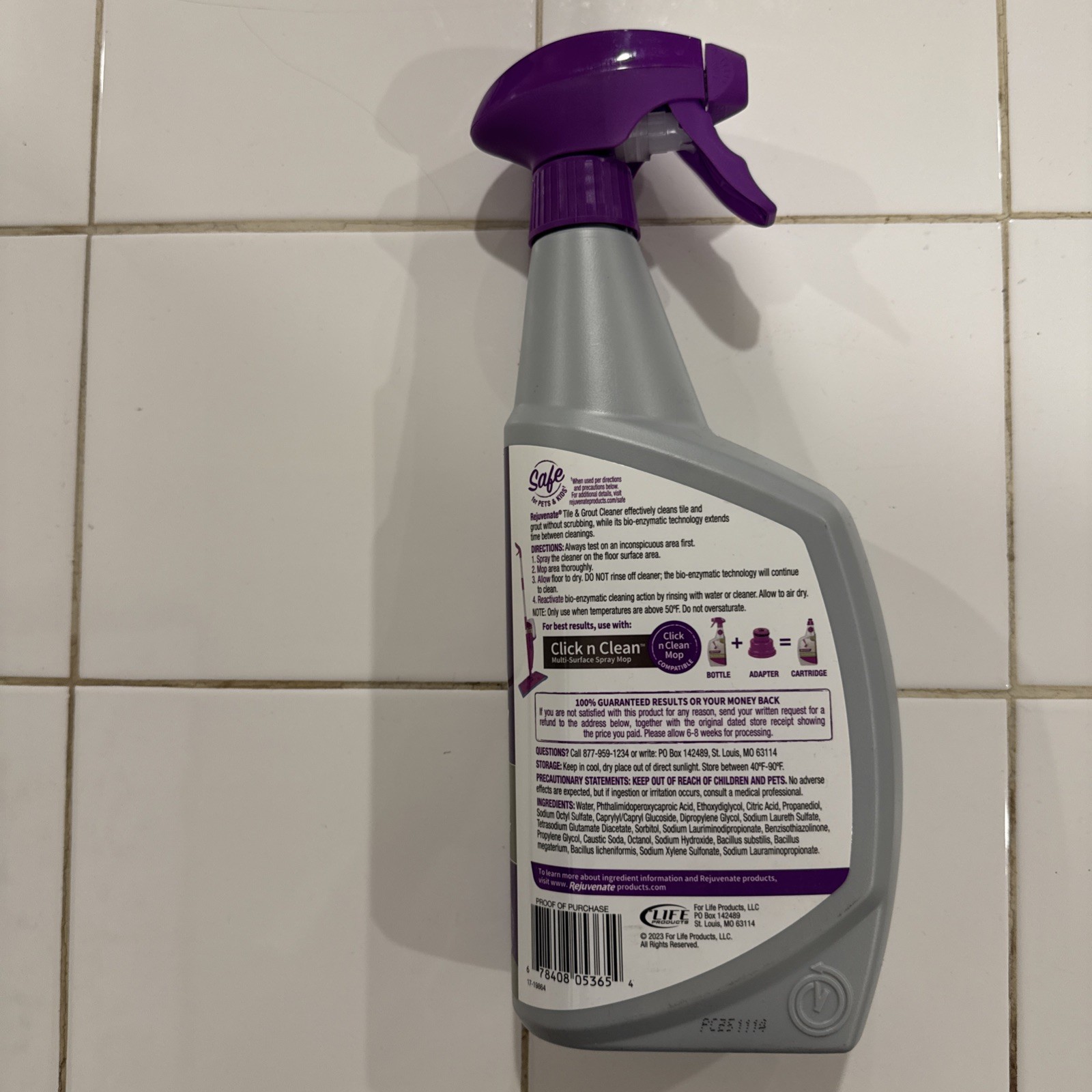 Rejuvenate 05365 Tile & Grout Everyday Cleaner 32oz New