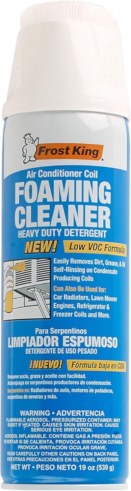 Foam Coil Cleaner Heavy Duty Lemon Scent AC HVAC Evaporator Condenser 19oz Spray