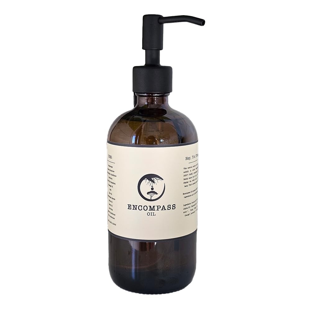 All Natural Encompass Oil, Body Oil, Hair Oil, Natural Skin Care, 16 oz (Glass