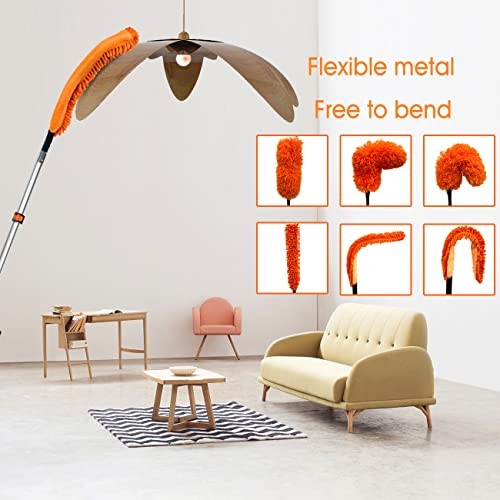 26FT Reach Dusting Kit – Long Duster with 5-20FT Extension Pole – High – High