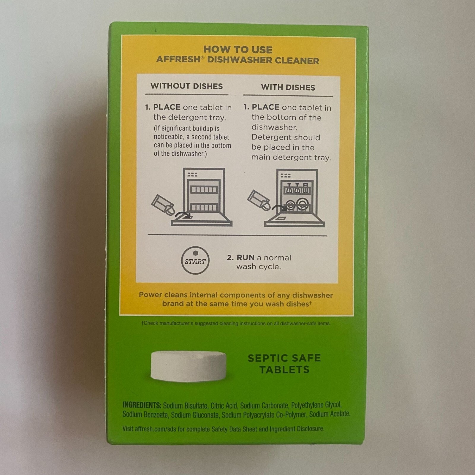 Affresh Dishwasher Cleaner Tablets Pack of 2 Dissolving Tablets Total 12 Tablets
