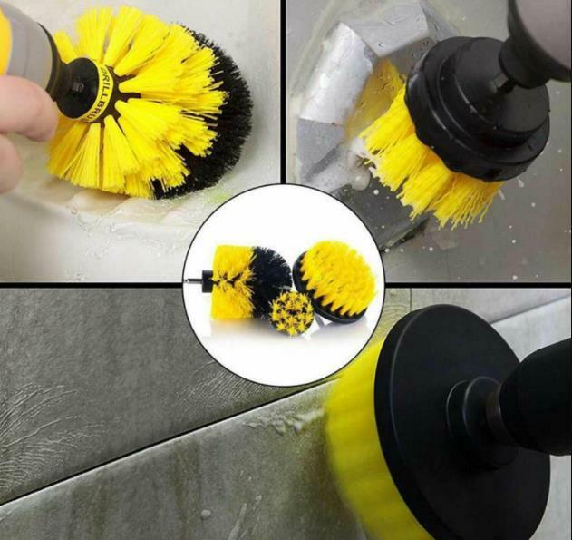 3PC Cleaning Drill Brush Cleaner Tool Electric Power Scrubber Kitchen Bath Car