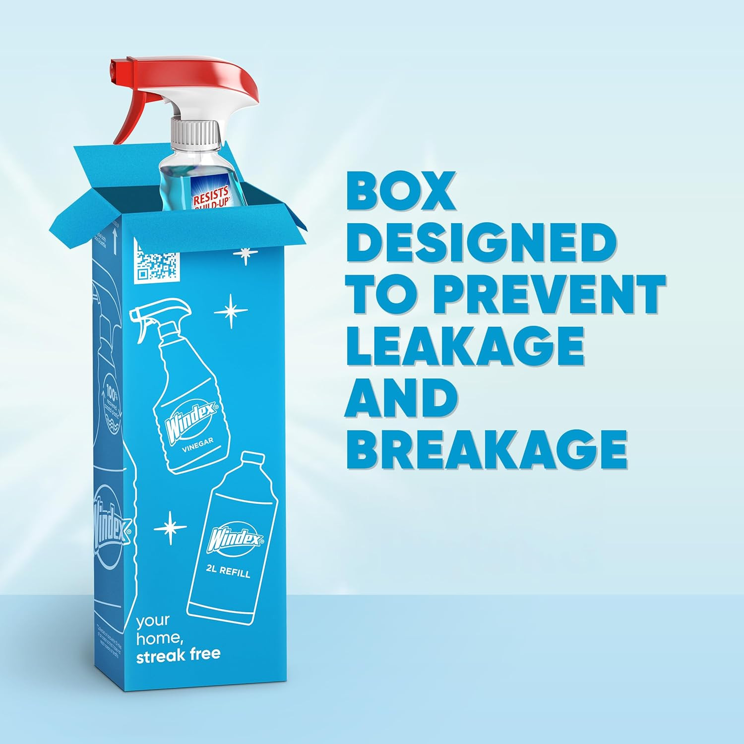 Glass and Window Cleaner Spray Bottle, Packaging Designed to Prevent Leakage and