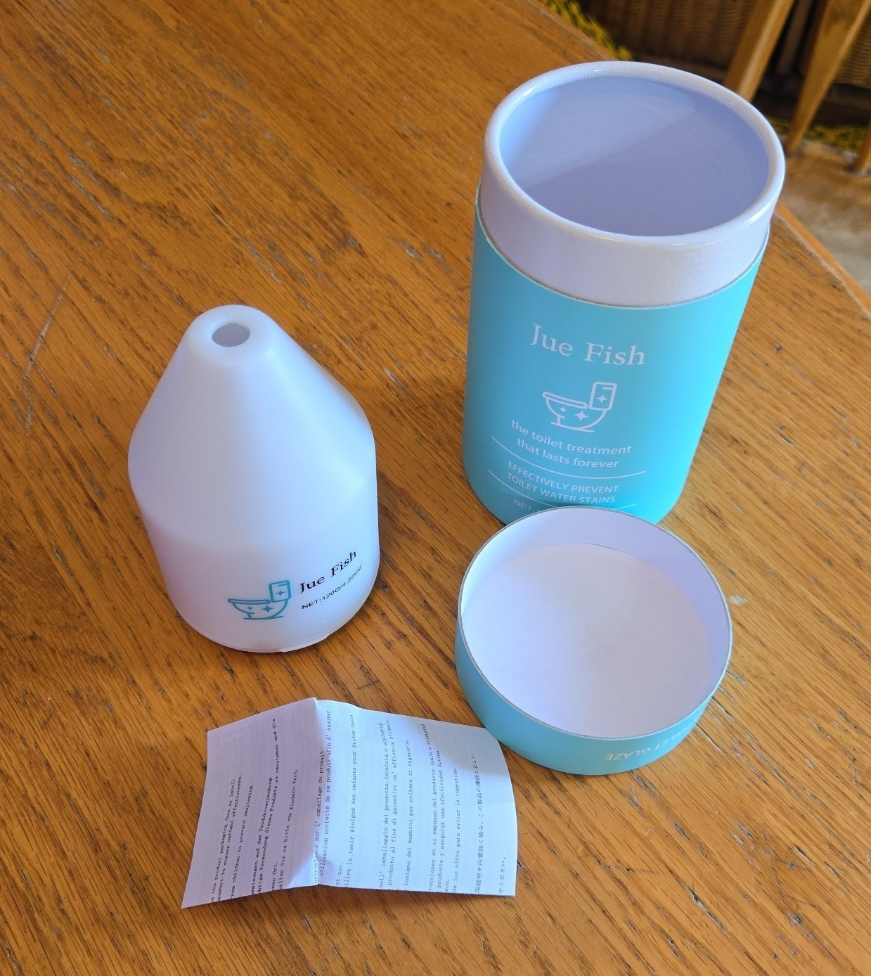 Ju Fish toilet treatment prevents water stains