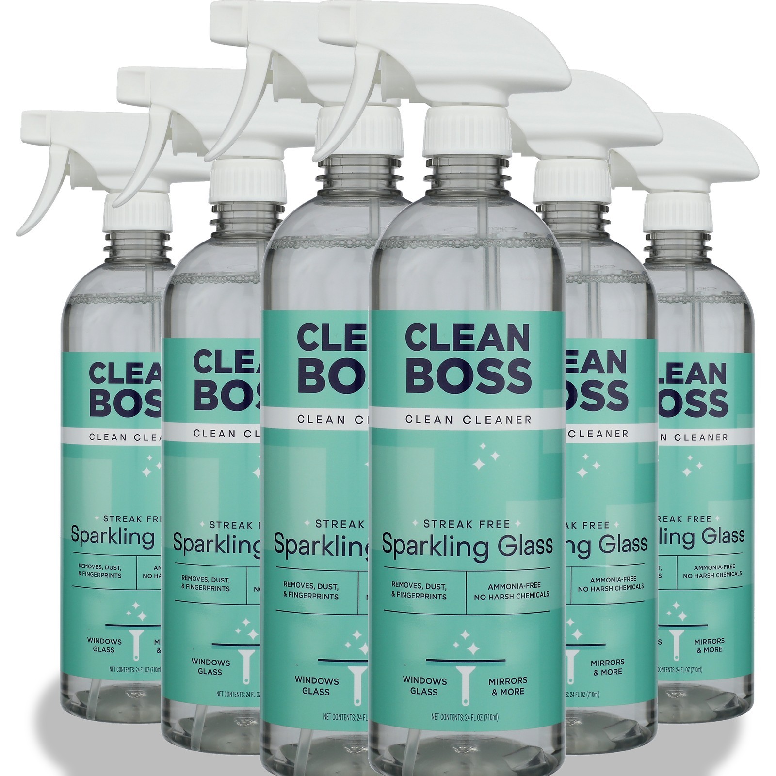 Sparkling Glass Cleaner By Clean Boss 24 Fl Oz Streak Free 6 Pack