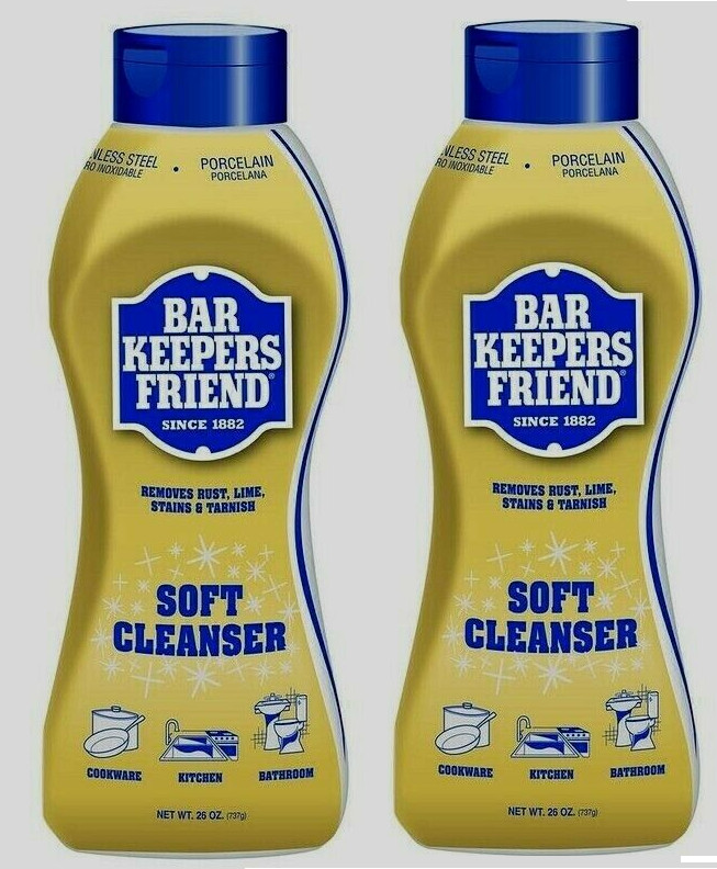 2 BAR KEEPERS FRIEND Soft Cleanser Multi Use Hard Surface Cleaner 26oz Gel 11624
