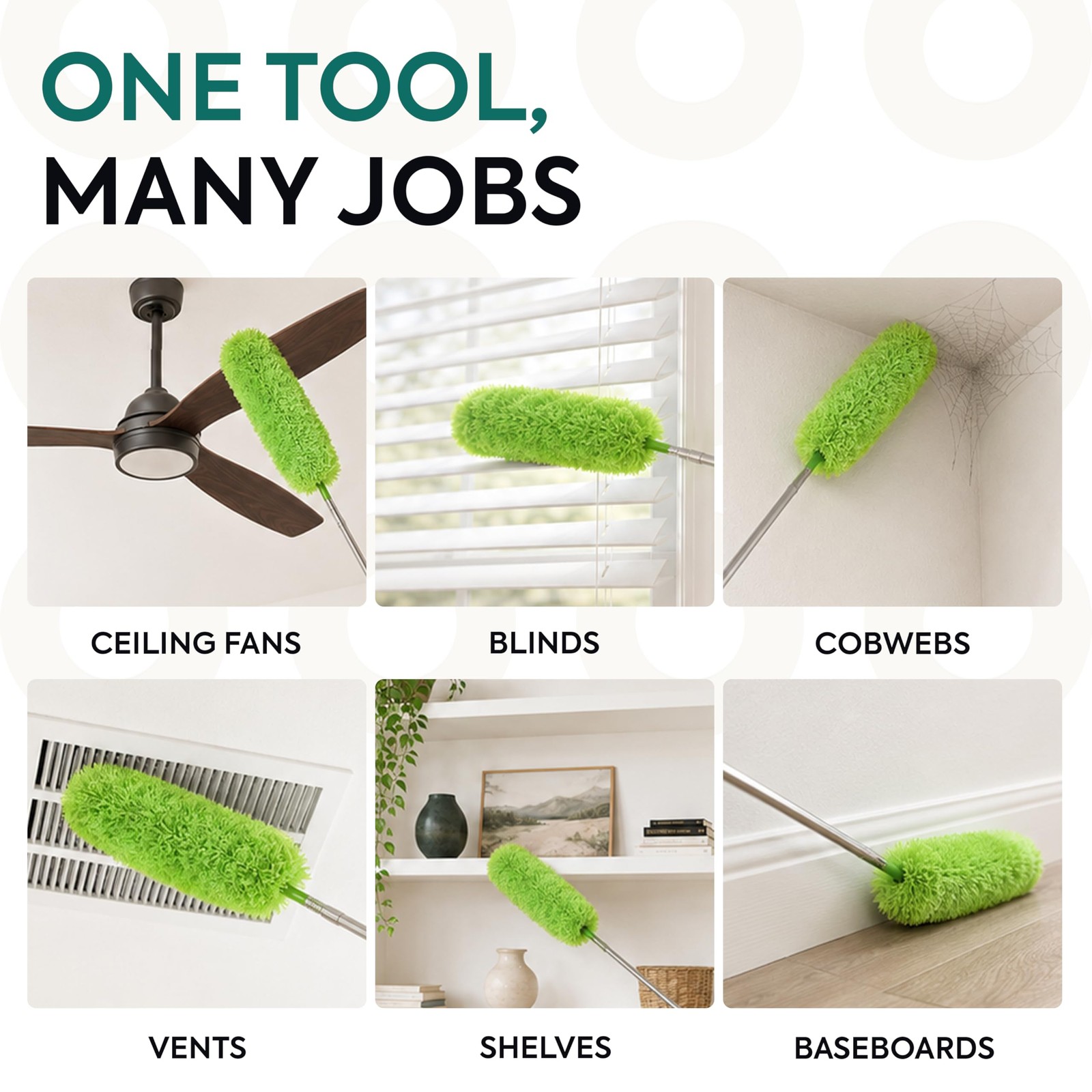 Extendable Microfiber Feather Duster, Feather Dusters for Cleaning, Ceiling F…