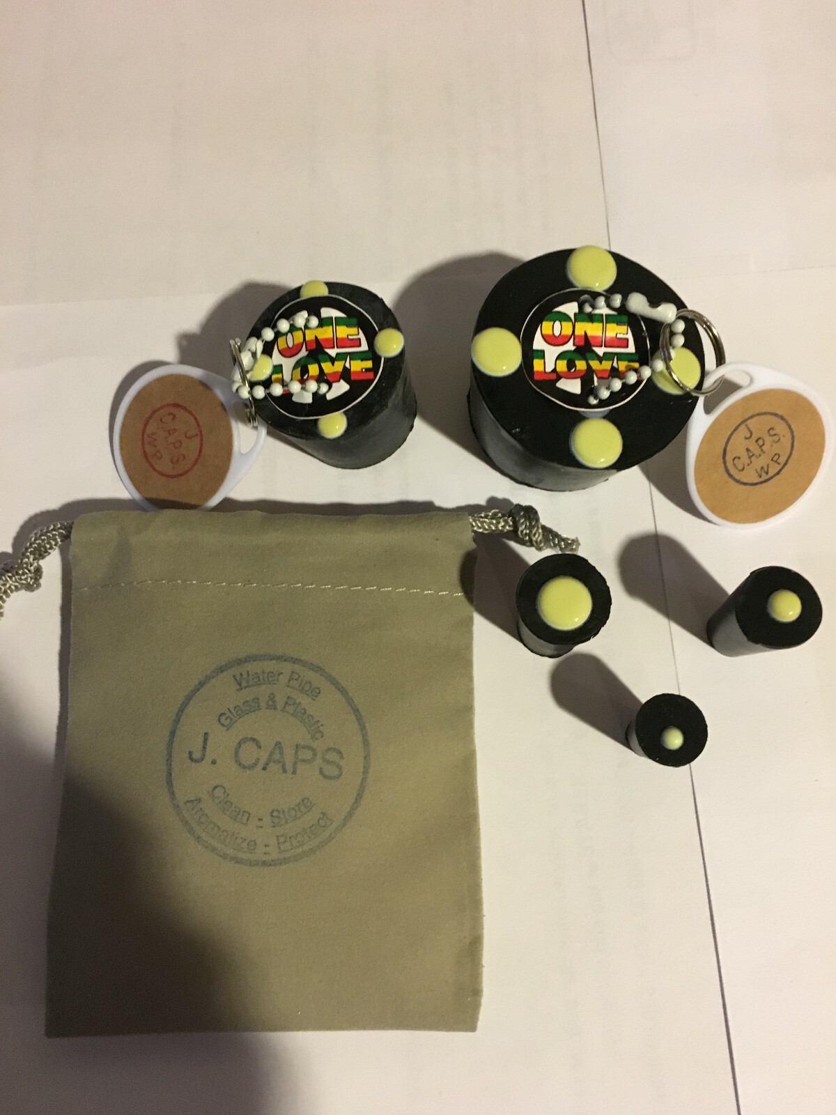 Glass / plastic Rig cleaning and storage caps