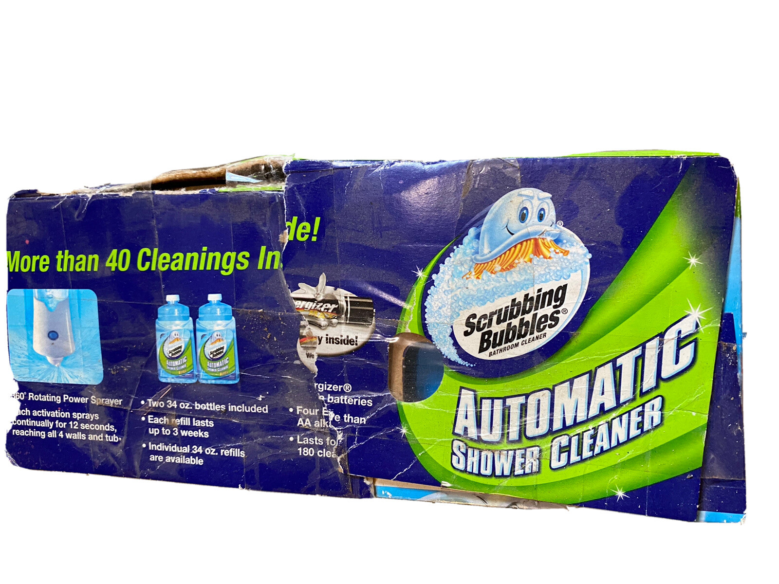 Scrubbing Bubbles Automatic Shower Cleaner Starter Kit 2 Bottles Damaged box