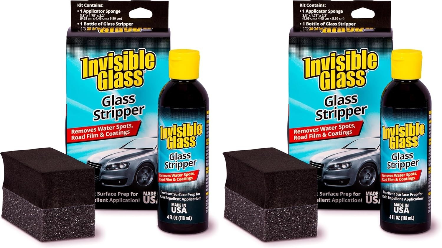 91411 Glass Stripper – Hard Water Spot Remover Pack of 2, 4 Fl Oz Each