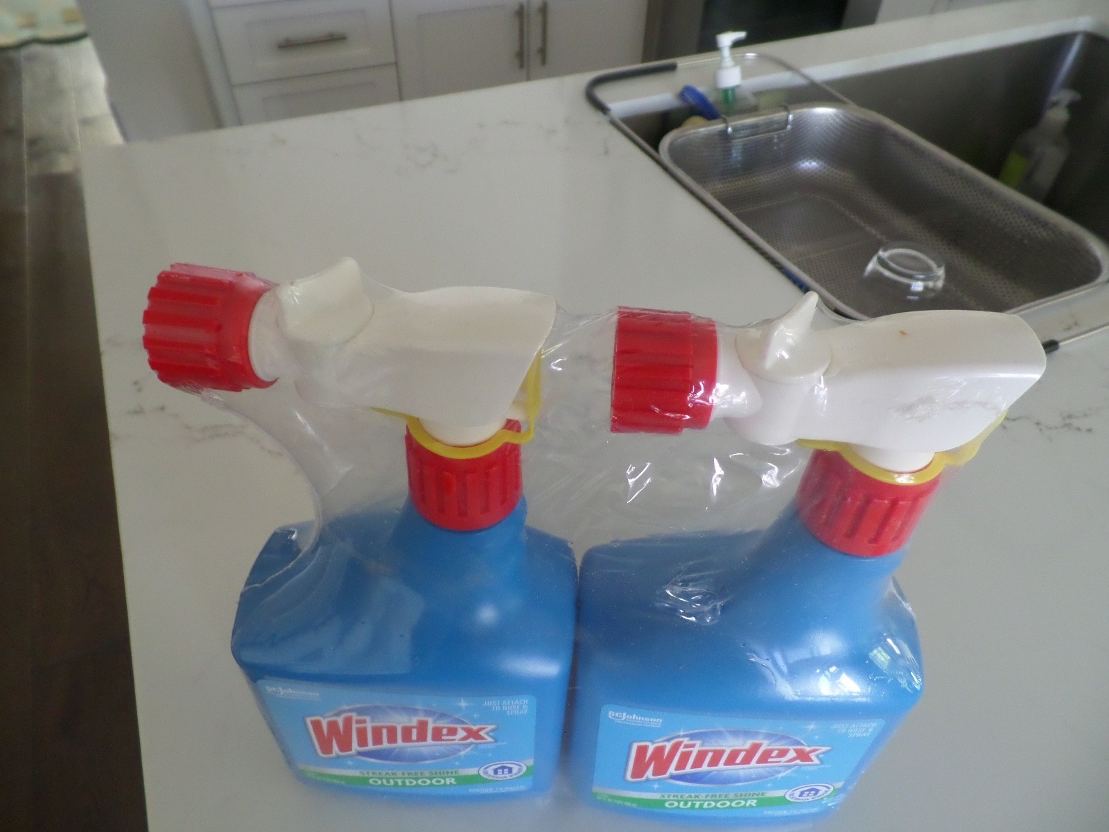SEALED! Windex Outdoor Glass Cleaner 2 PACK Concentrated 32 Oz Hose Attachments