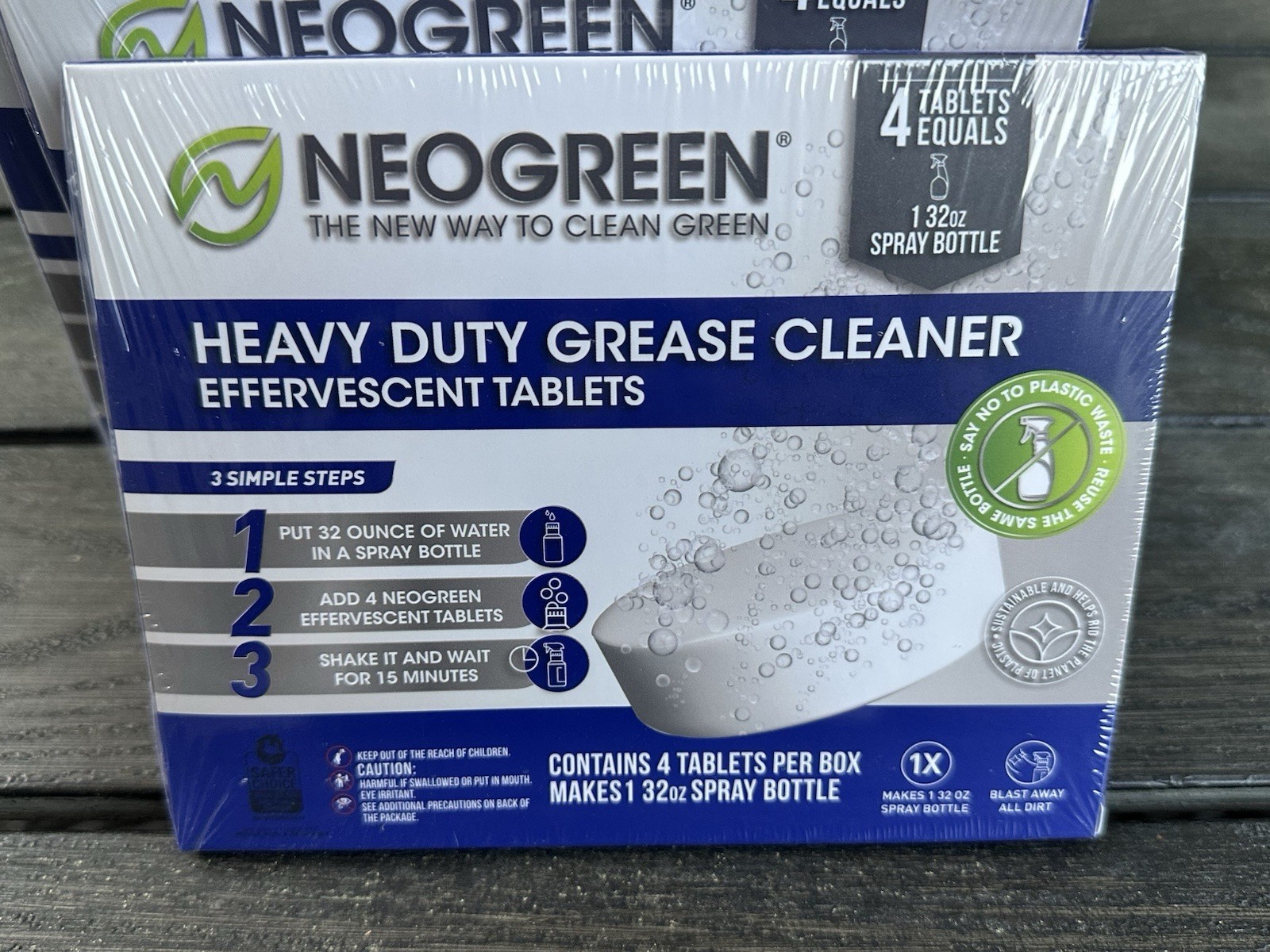 3x Neogreen Heavy Duty Grease Cleaner Spray Bottle Tablets 12 Tablets Total