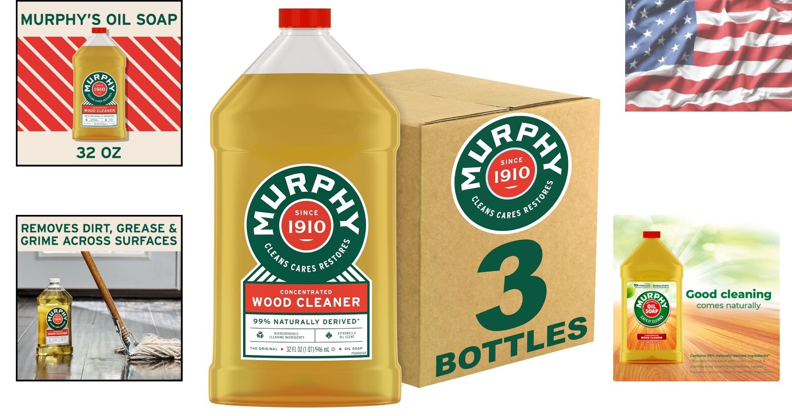 Wood Cleaner with Citronella Scents – Eco-Friendly 32oz Pack of 3 Solutions