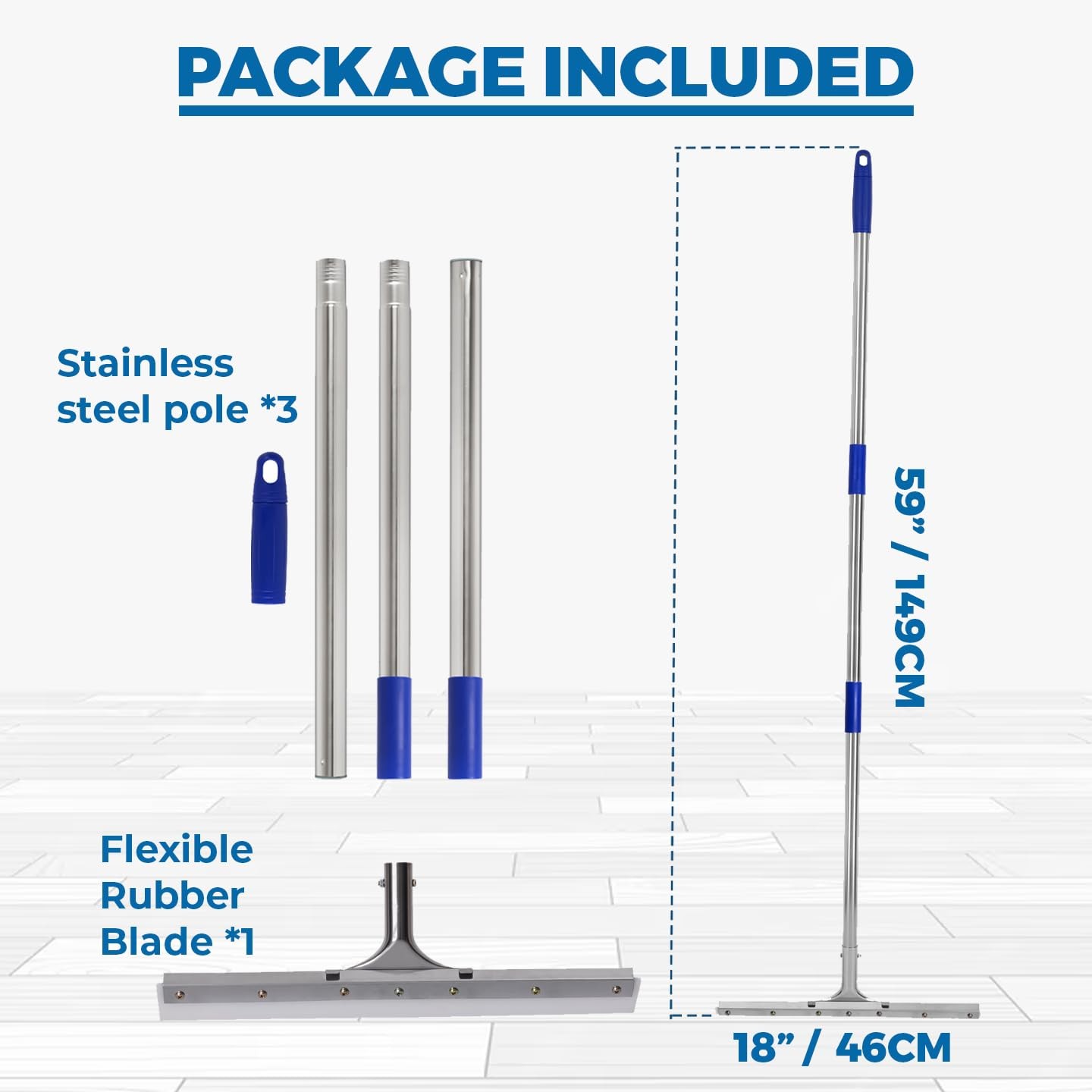 AquaSlide MiniPushPro – 18-Inch Epoxy Squeegee for Shop & Concrete Floors, Ti…