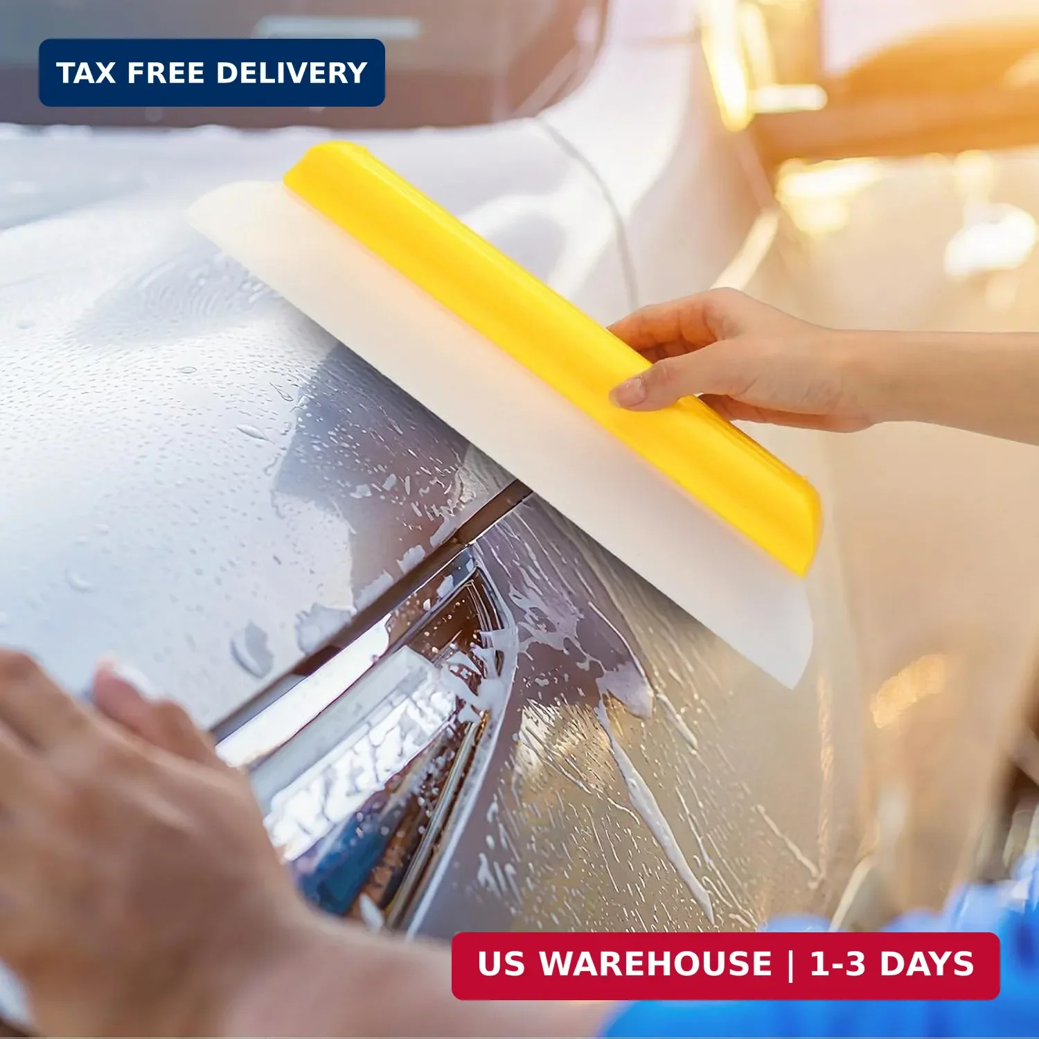2 Pack 14 Inch Car Drying Squeegee Yellow Longer Silicone Water Squeegee Window