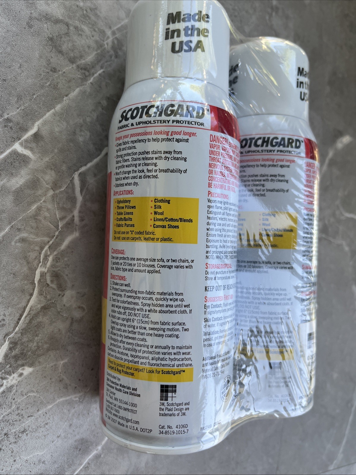 Scotch-Guard – original Fabric Upholstery Protector 2 Cans 10 oz Each USA NEW