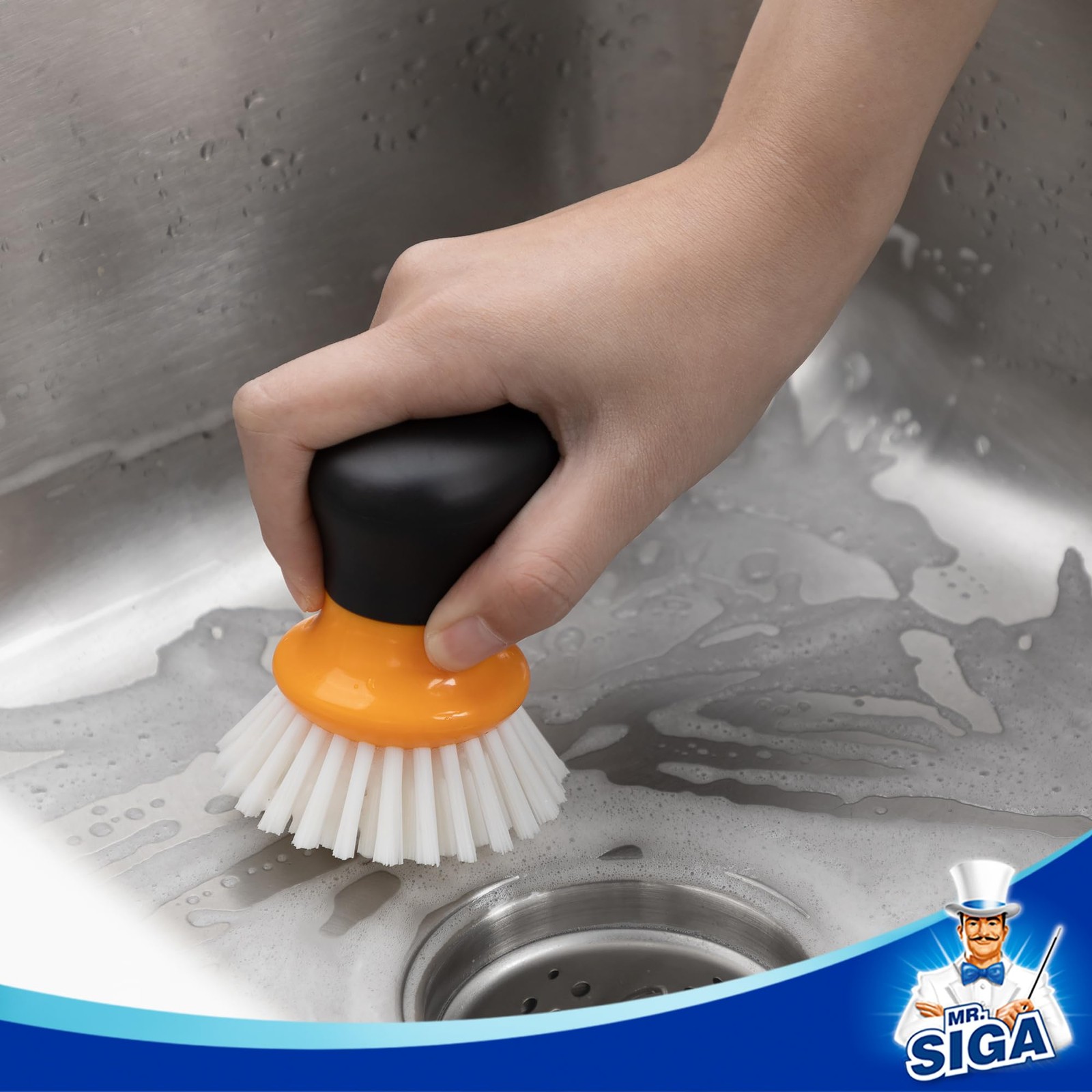 Dish Scrub Brush, Palm Brush Dish Scrubber with Ergonomic Grip, Kitchen Brush…