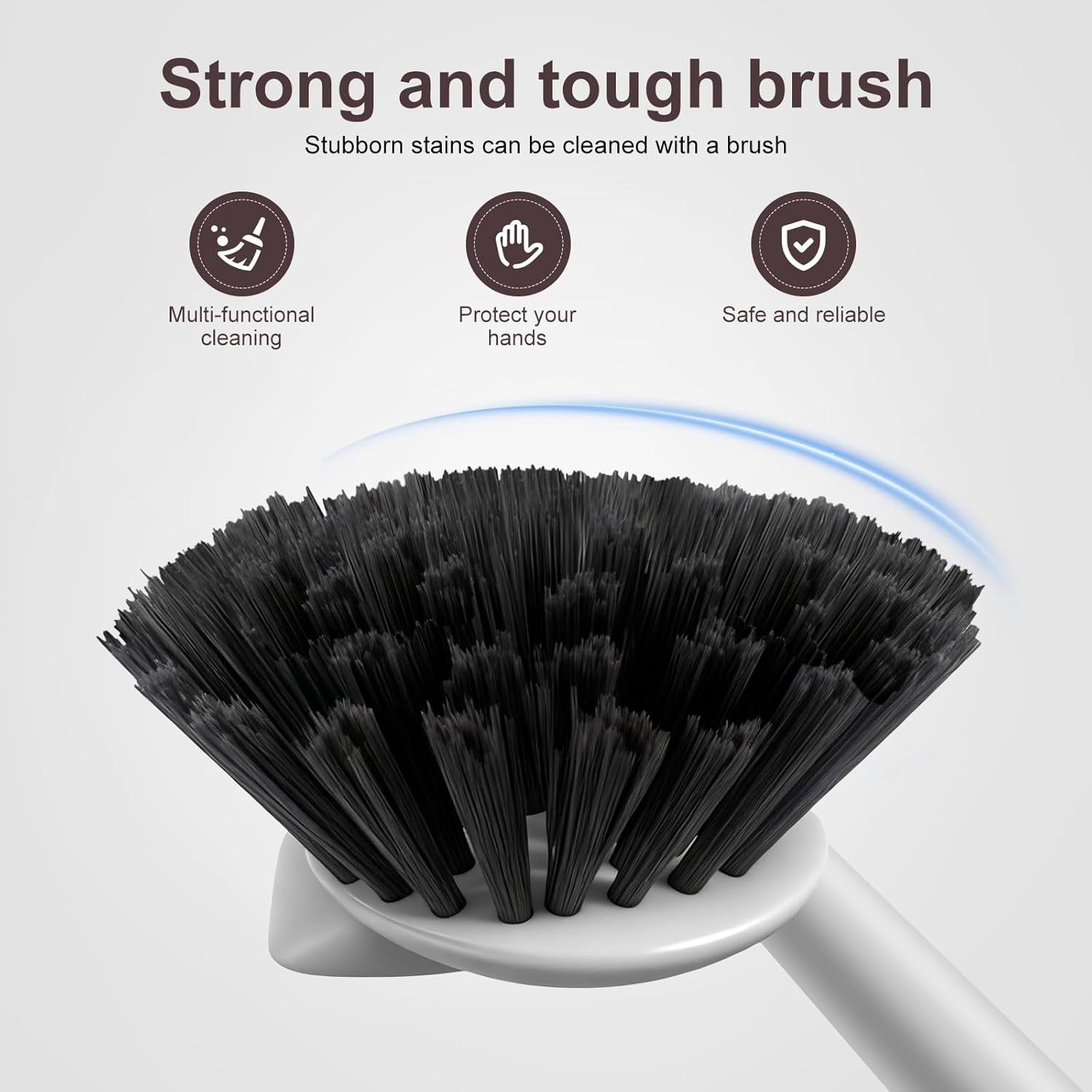 Dish Brush, 2 Pack with Comfortable Handle, with Built-In Scraper, Scrub Brush w