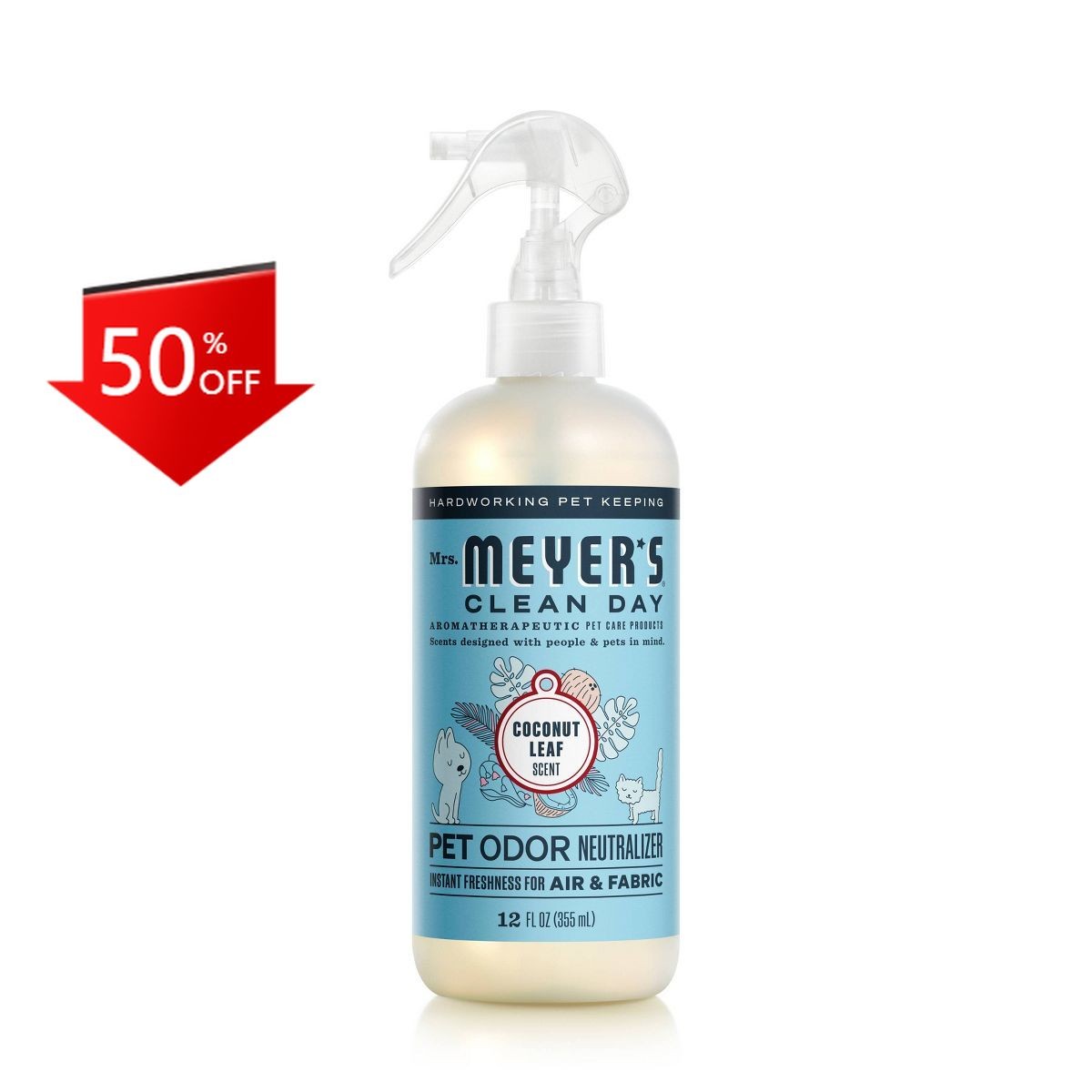 Mrs. Meyer’s Clean Day Liquid Coconut Scent Pet Odor Eliminator: 12 fl oz Spray