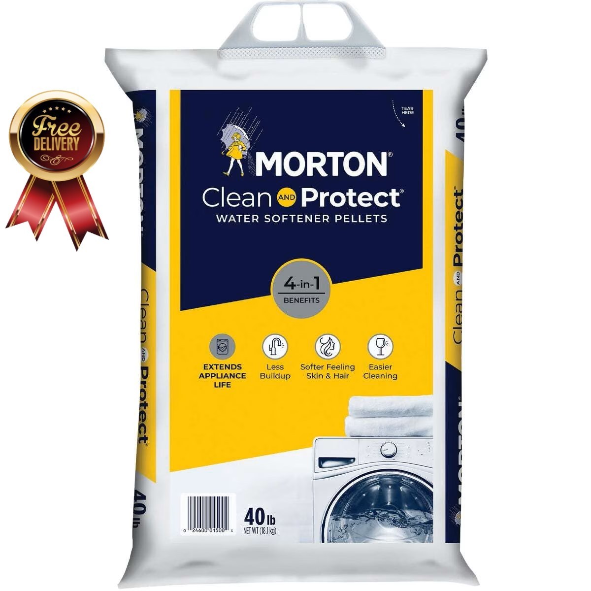 Morton Clean and Protect Water Softener Salt Pellets, 40 lb