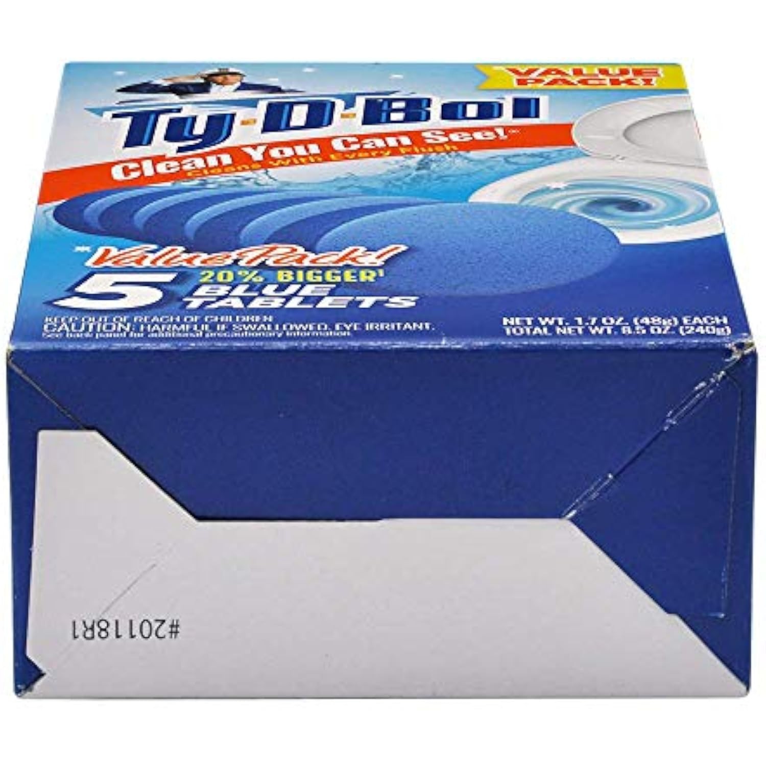 Ty-D-Bol Blue Tablets Value 5 Pack Automatic Toilet Bowl Cleaner Deodorizer Tabs