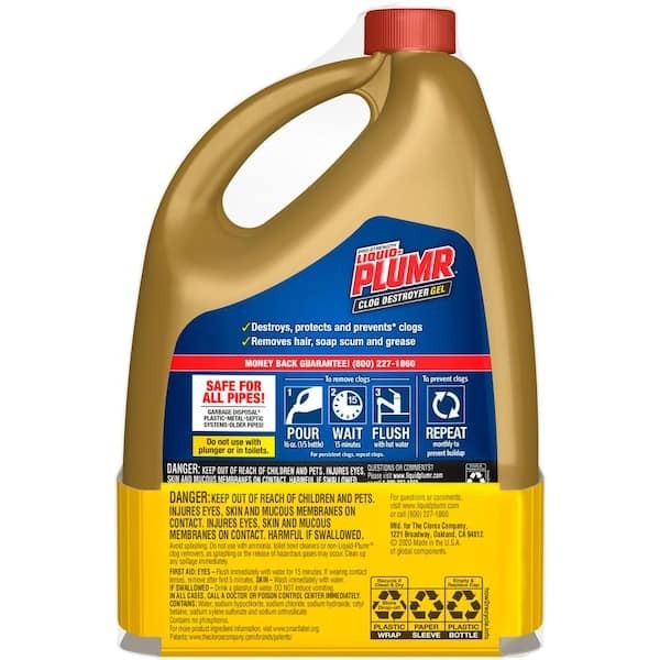 Liquid Plumr Pro Clog Destroyer Gel Drain Cleaner with Pipeguard (2-Pack) 160oz.