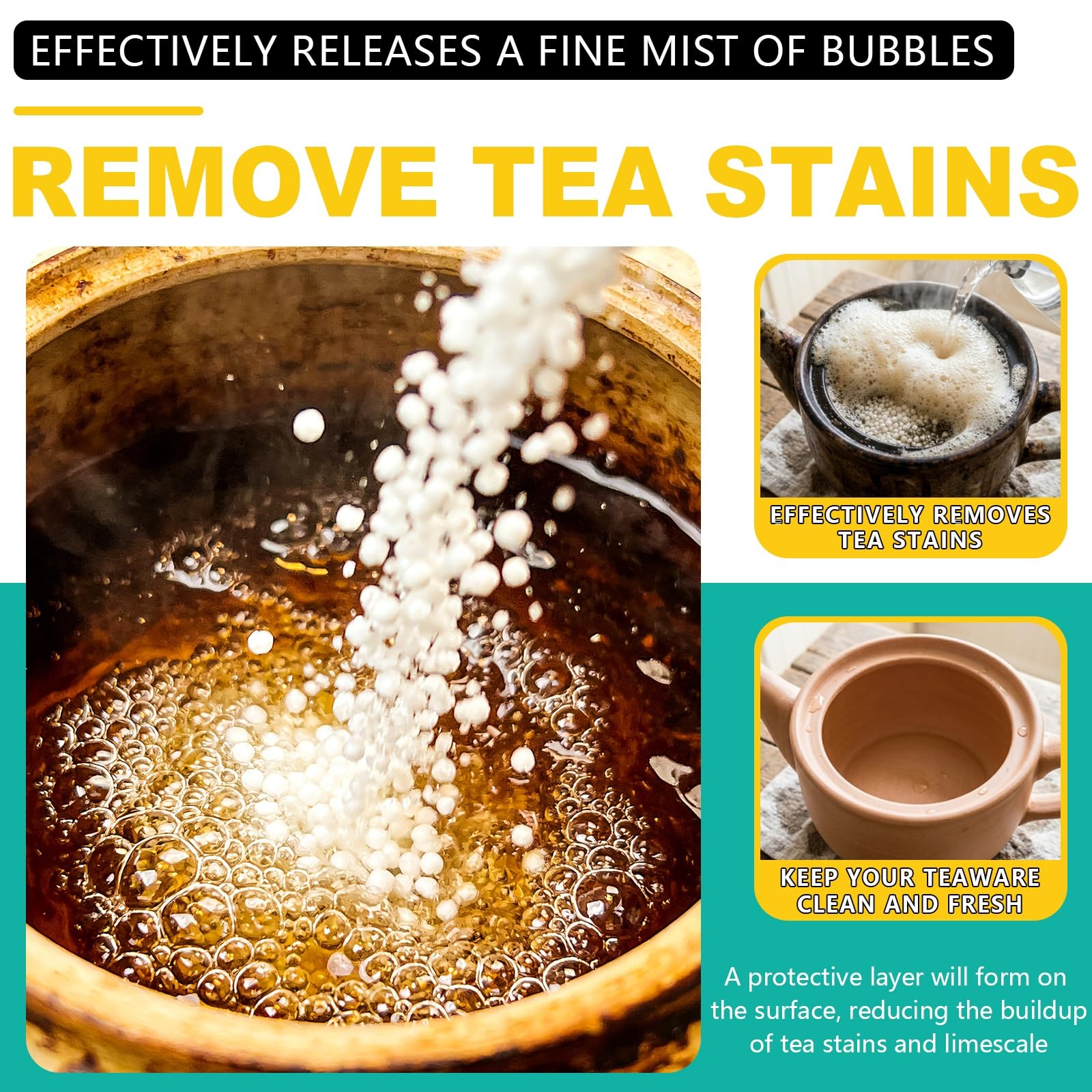 Cleaning Foam for Tea Pots, Coffee Mugs, & Stainless Steel, Tea & Coffee Stai…