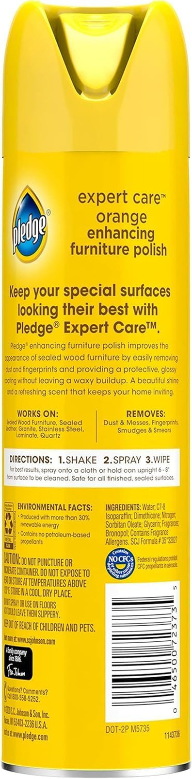 Enhancing Polish, Wood & Furniture Spray, Orange Scent, 9.7oz (Pack of 3)