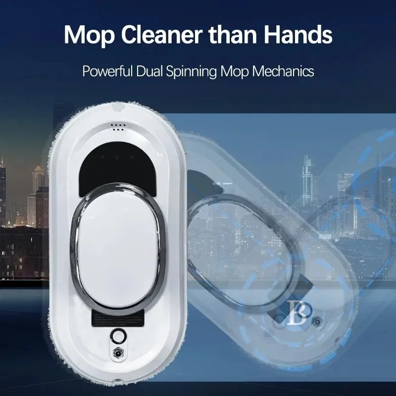 Window Cleaning Robot 5600Pa Suction Remote Control Auto Glass Cleaner Mop Wipe