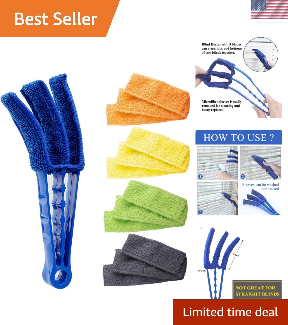 8.5″ Microfiber Blind Cleaner Brush: Lightweight Tool for Hassle-Free Dusting