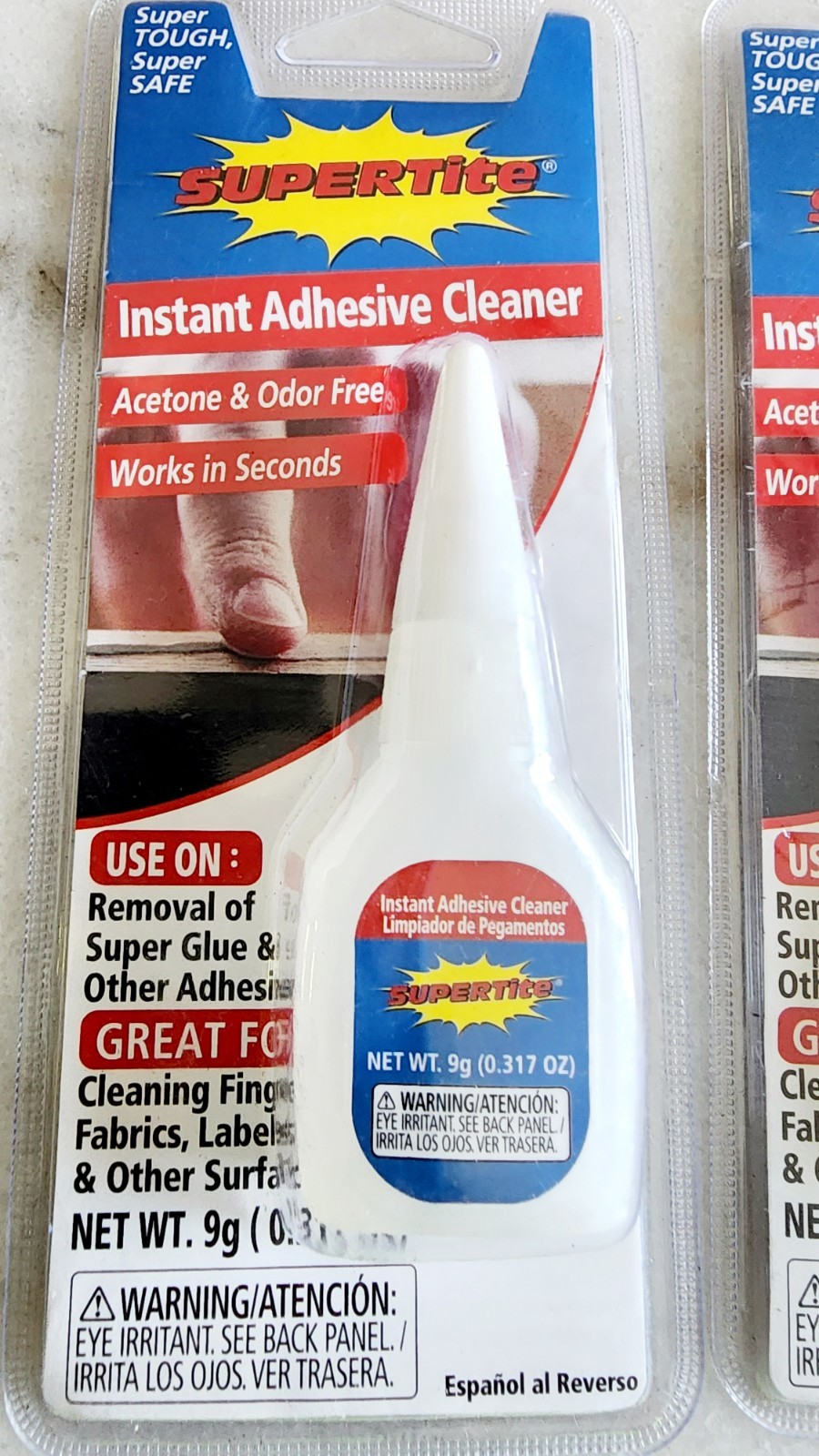Lot 2 Supertite Instant Adhesive Cleaner Acetone, And Odor Free, Fingers, Fabric
