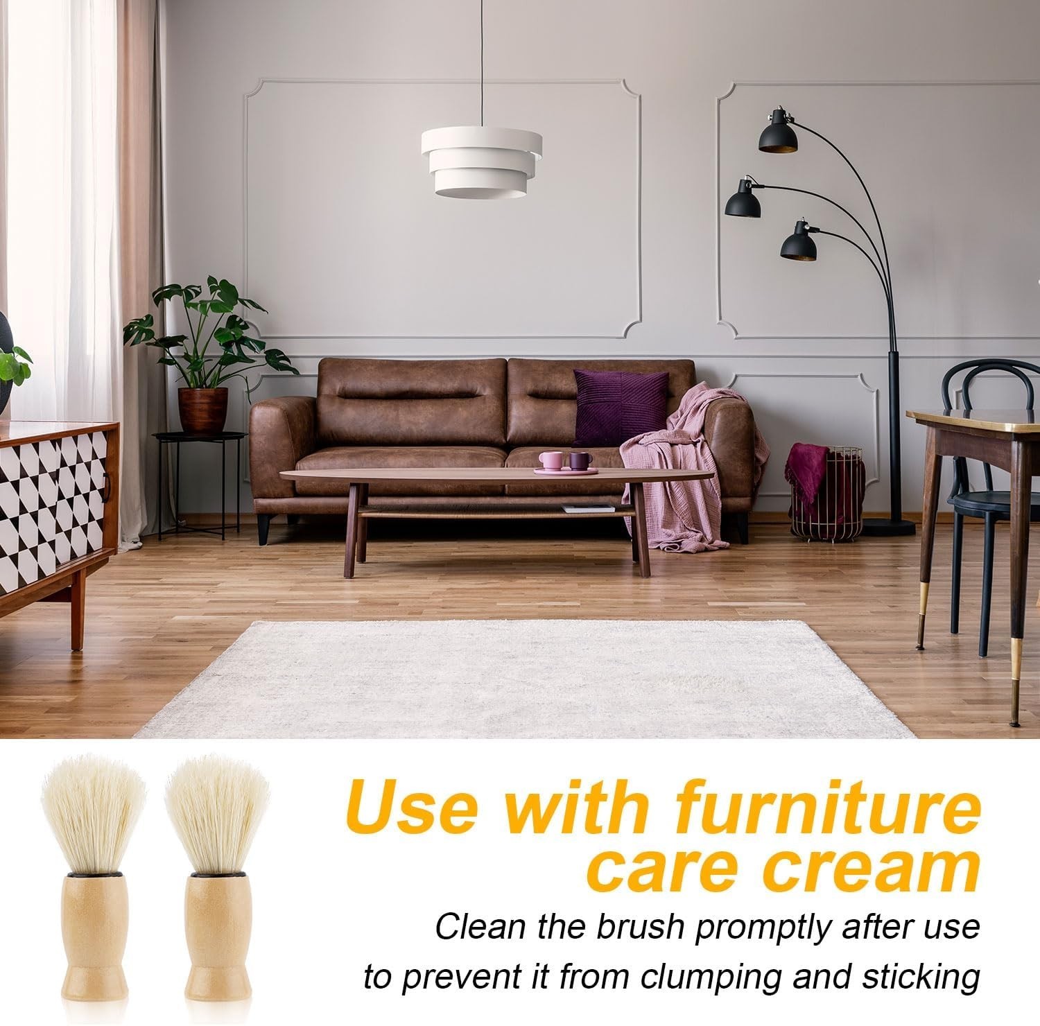 Soft Bristle Salve Brush Set for Leather & Wood – Keep Your Furniture Pristine