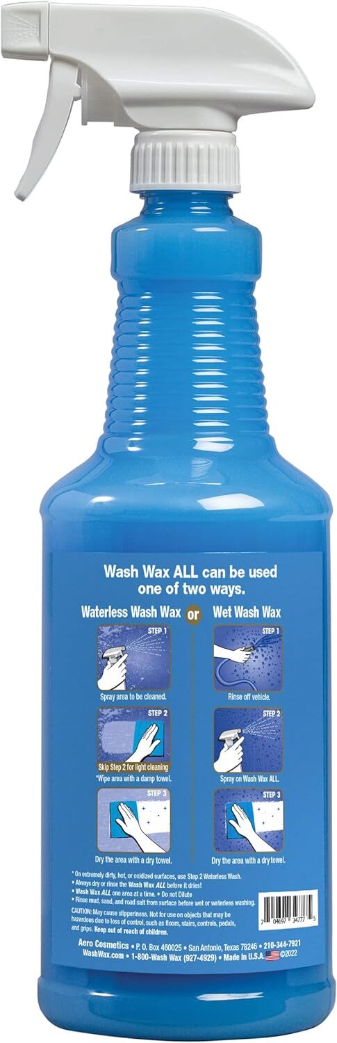 Wet Or Waterless Wash Wax Kit 32 Fl. Oz. Cleans, Protects, Shines. Aircraft Qual
