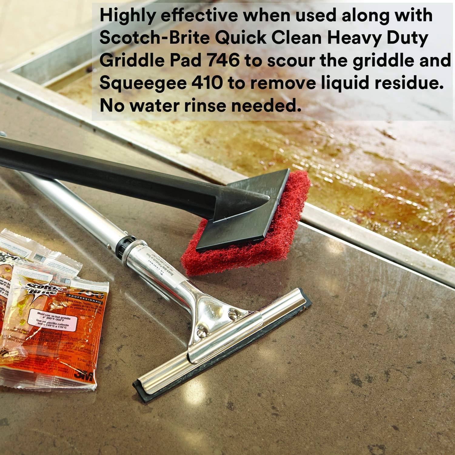 3M Scotch-Brite Griddle Cleaning, Quick Clean Liquid 700-40, 3.2 Oz Packet,
