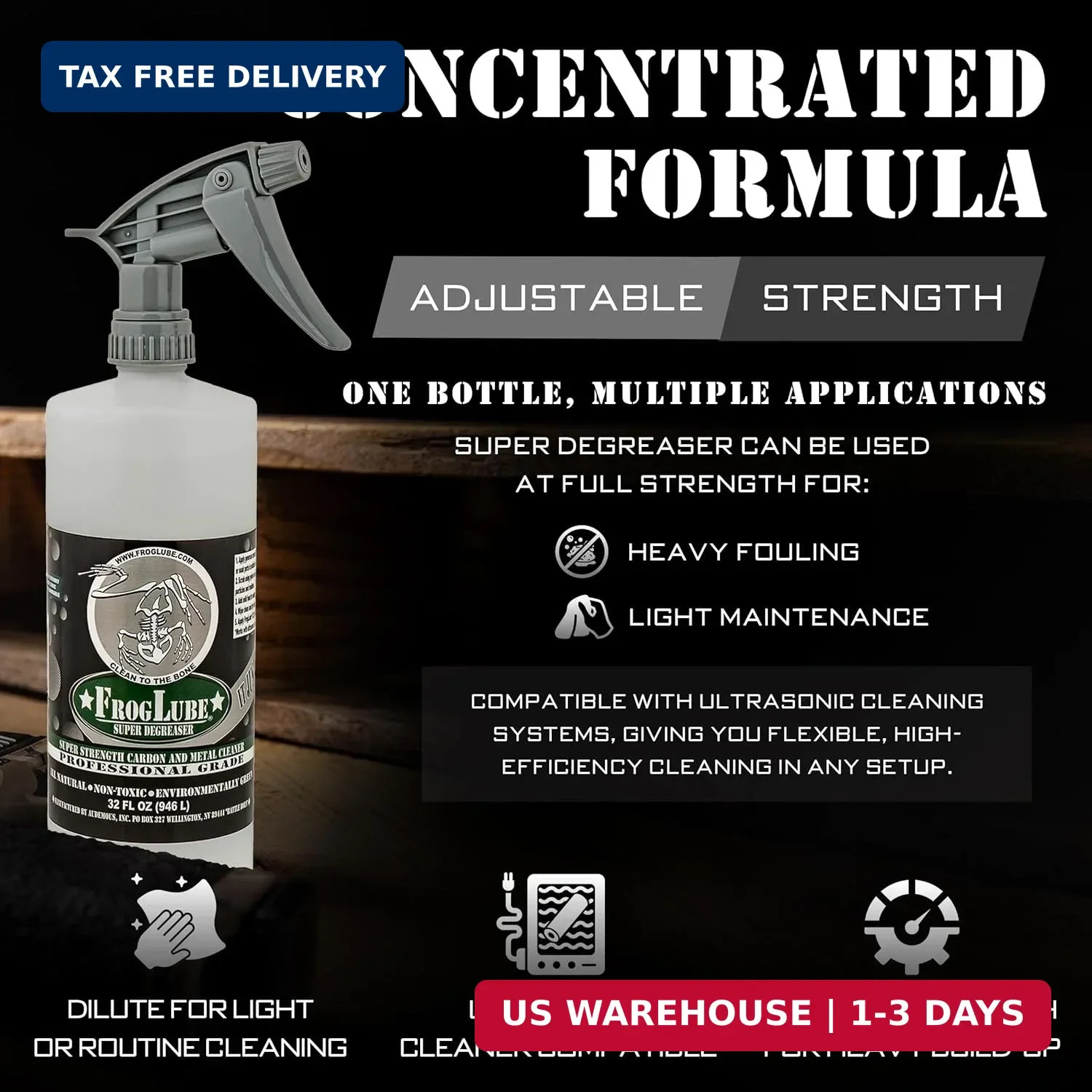 Frog Lube Super Degreaser – Concentrated Gun Cleaner Spray – Heavy Duty, Non-Tox