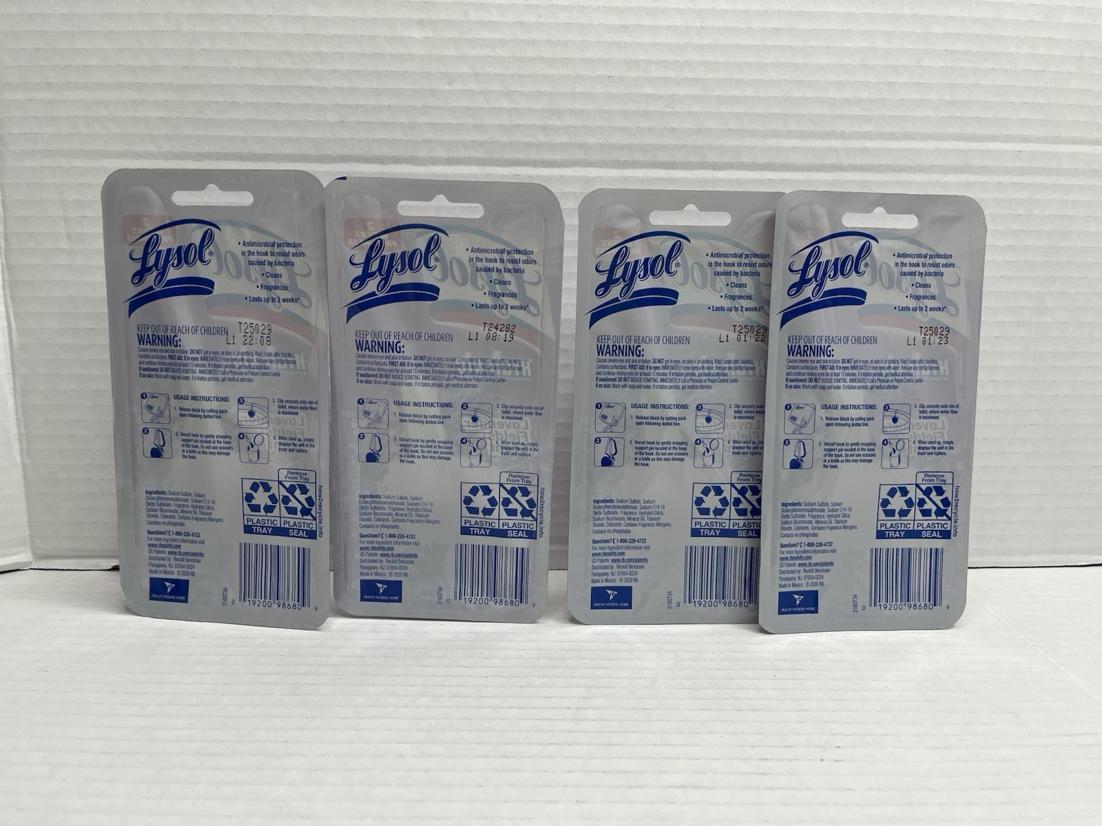 4 Pk Lysol Hygienic Lavender Field Scent Automatic Toilet Cleaner Purple Clip On
