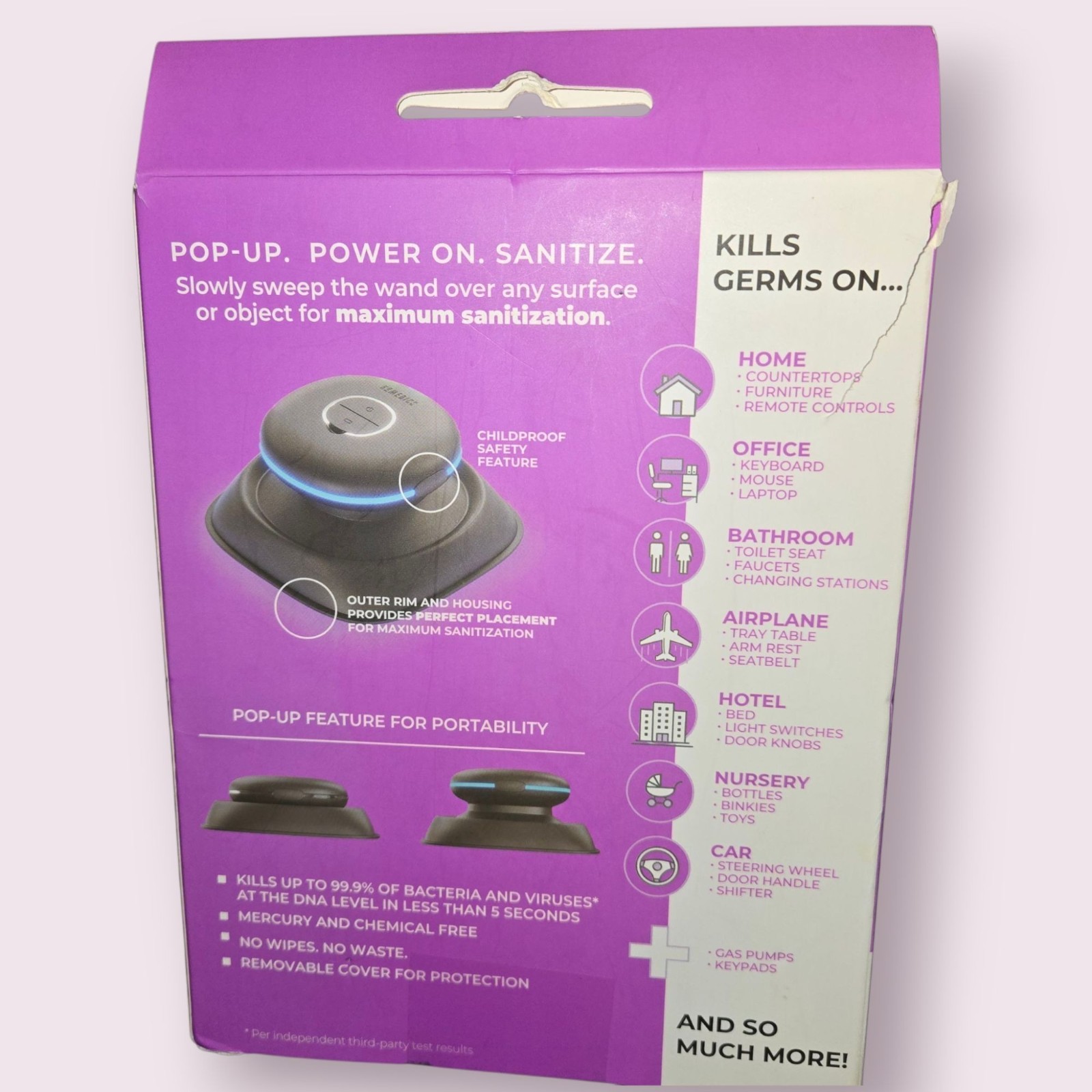 Homedics UVClean Portable Sanitizer Wand New In Opened Box