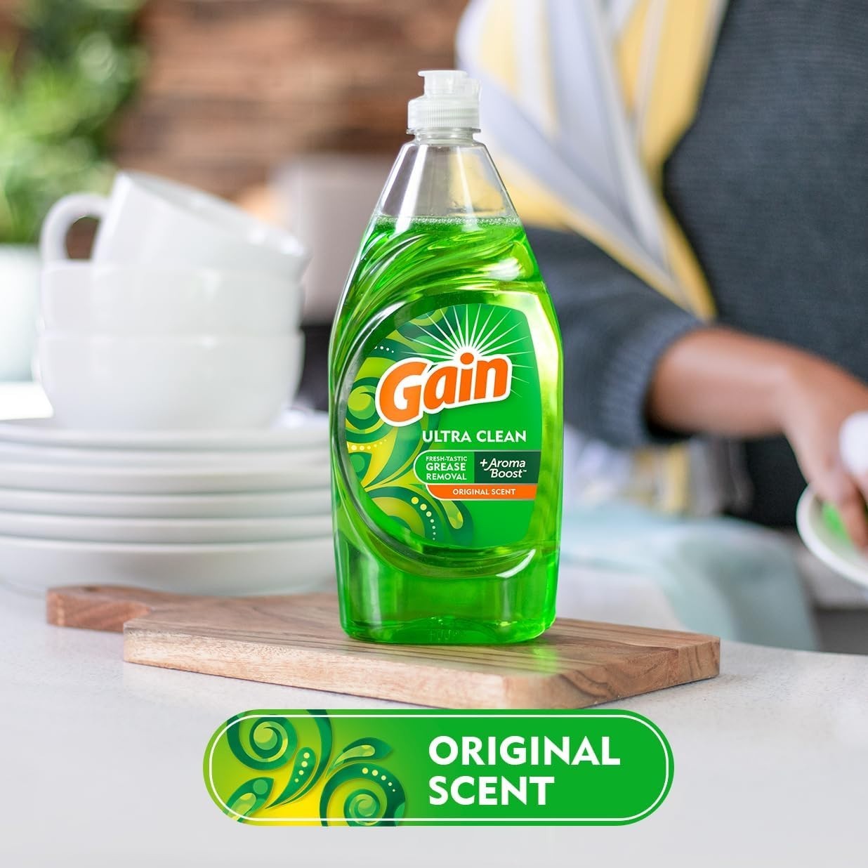Gain Ultra Liquid Dish Soap, Original Scent, 38 Fl oz