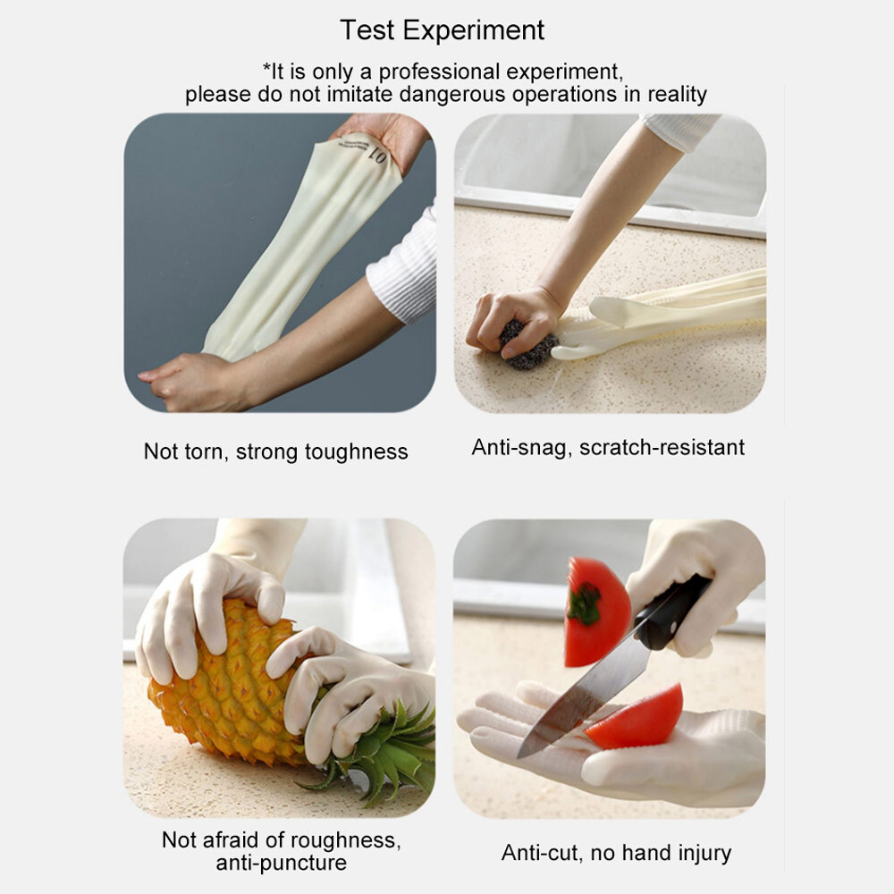 Food Grade Durable Non-slip Gloves Kitchen Household Cleaning Waterproof 2 pairs