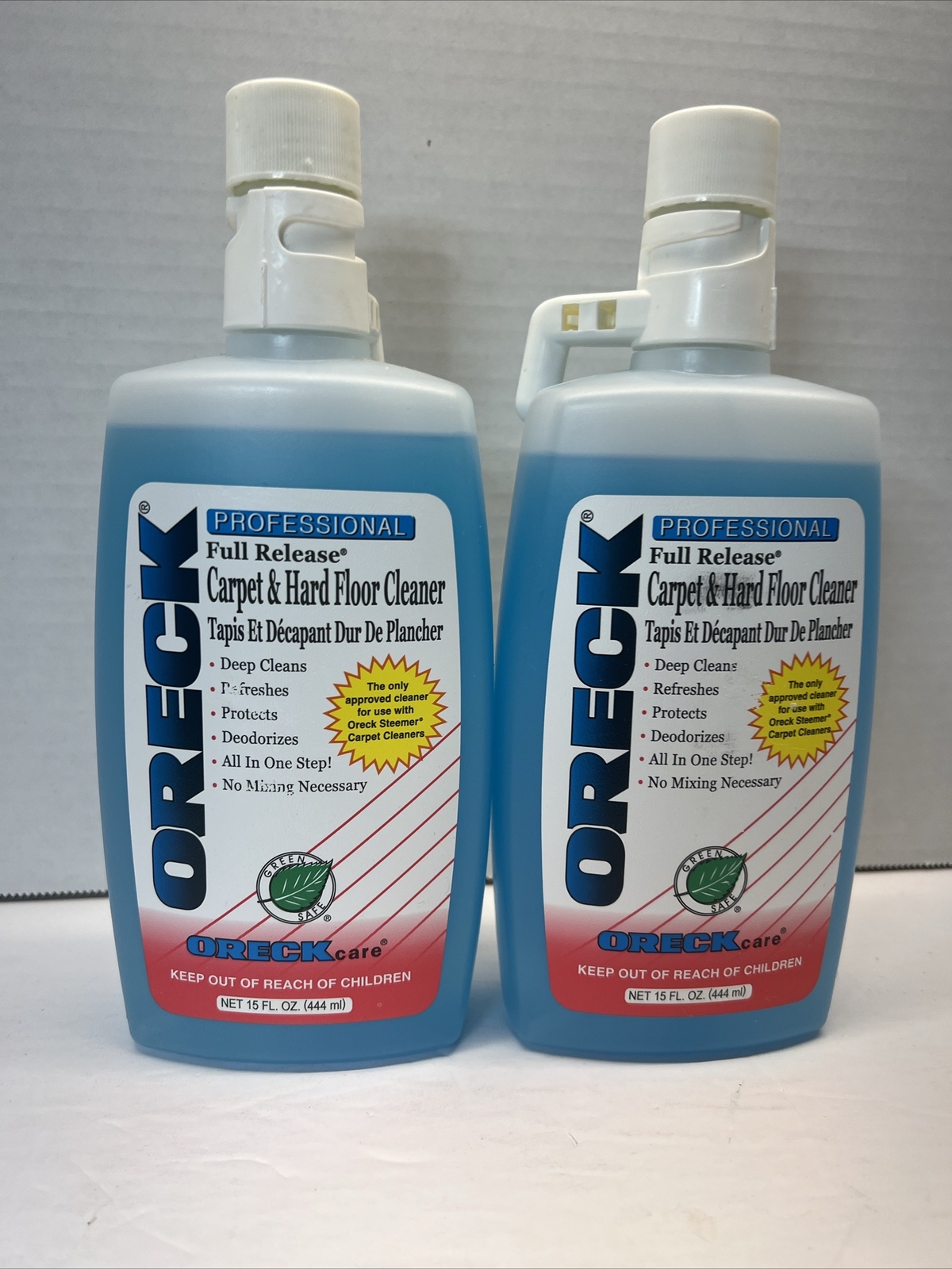 2 Oreck Professional Full Release Carpet & Hard Floor Cleaner 15 Oz Each NEW