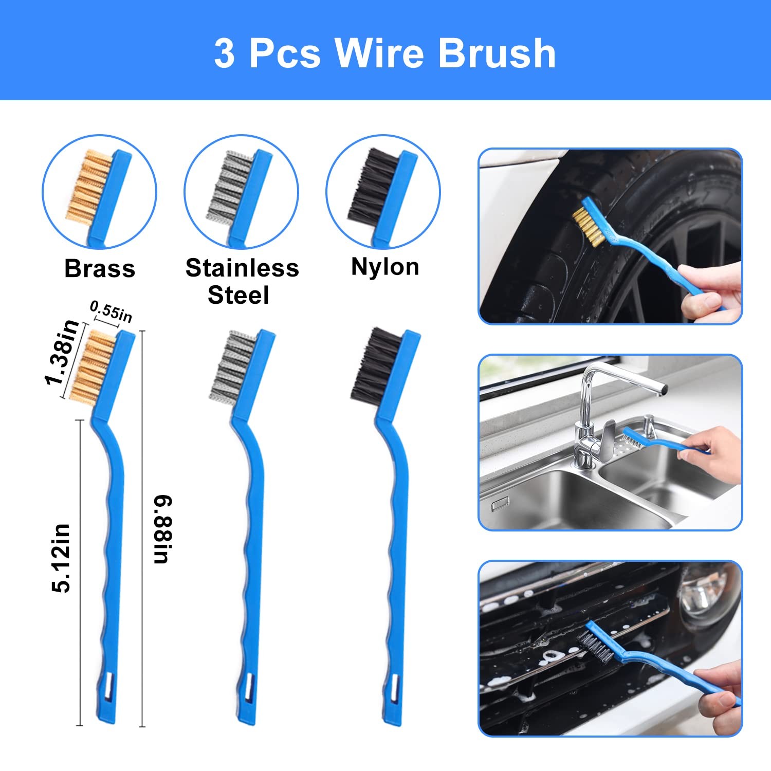 62” Car Wash Brush Kit – Mitt, Mop, Sponge & Long Handle, Scratch-Free Cheni…