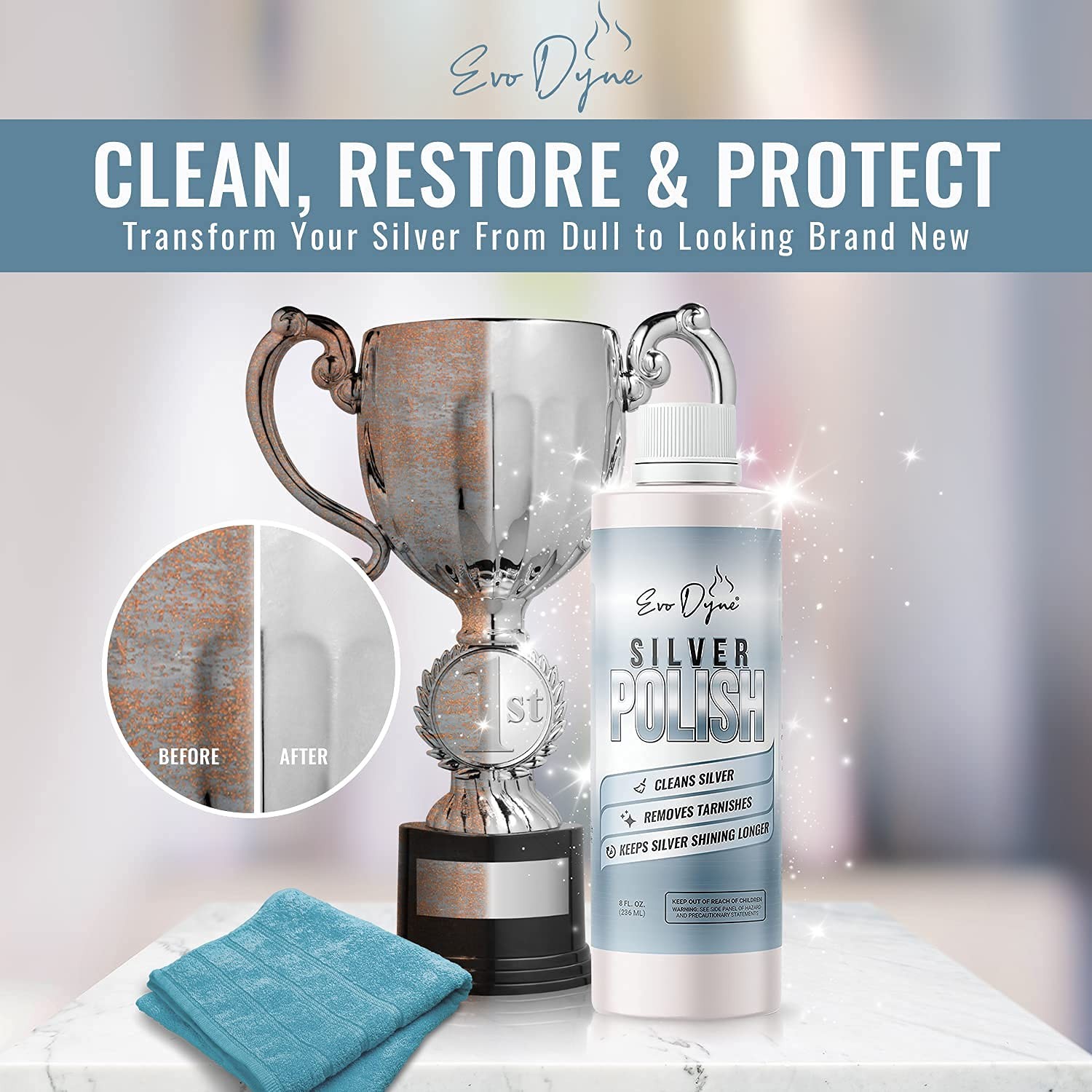 Silver Polish, Silver Cleaner (8-oz Bottle), Made in the USA | Silver Jewelry…