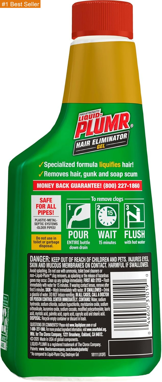 Liquid-Plumr Pro-Strength Hair Eliminator Gel Clog Remover, Hair Clog Remover an