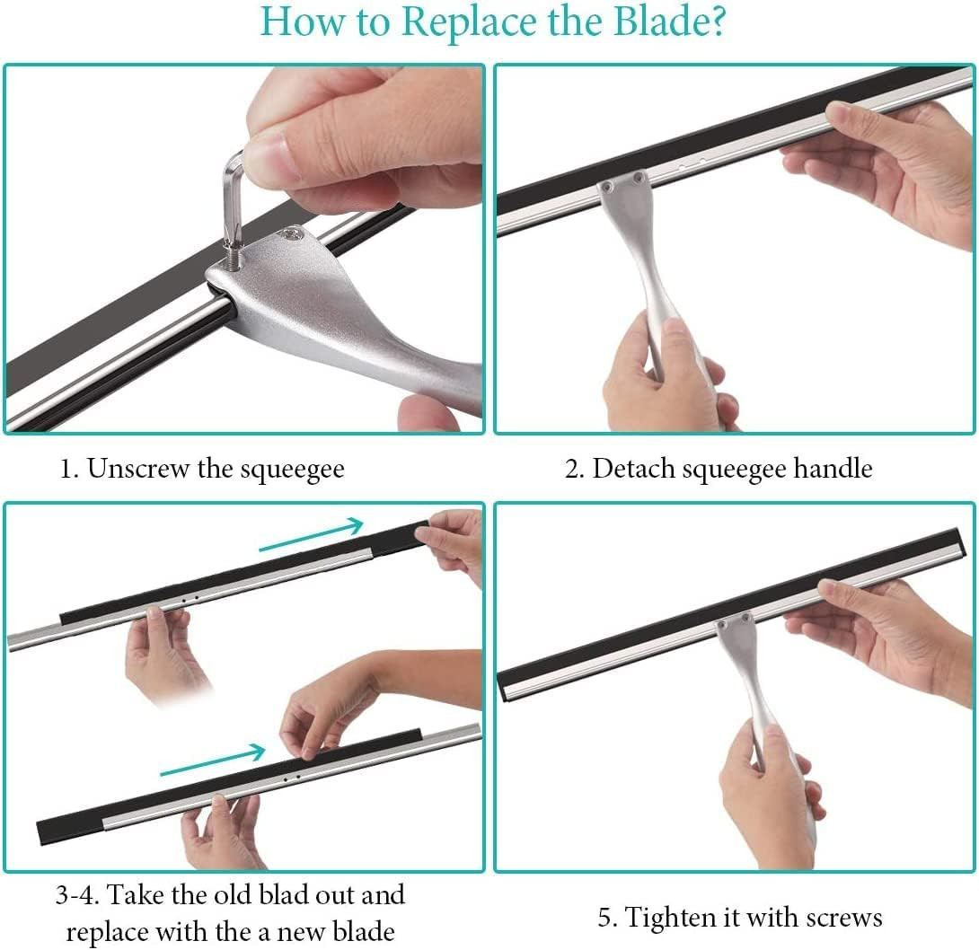 Standard Shower Glass Doors Squeegee Replacement Silicone Rubber Blade 10 inch 2