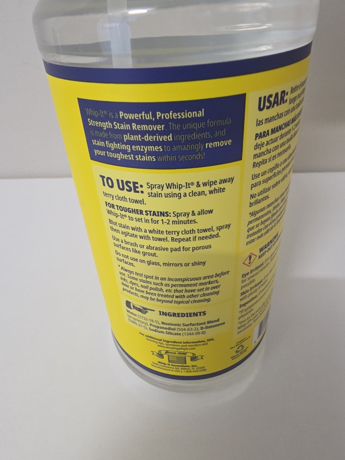 Whip-It Professional Strength Multi Purpose Stain Remover and Cleaner Spray New