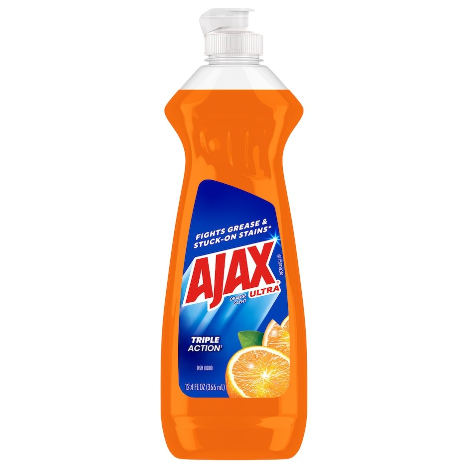 Ajax Ultra.Orange.Triple Action Dish Liquid 12.4oz ea+2 Stainles Steel Scrubbers