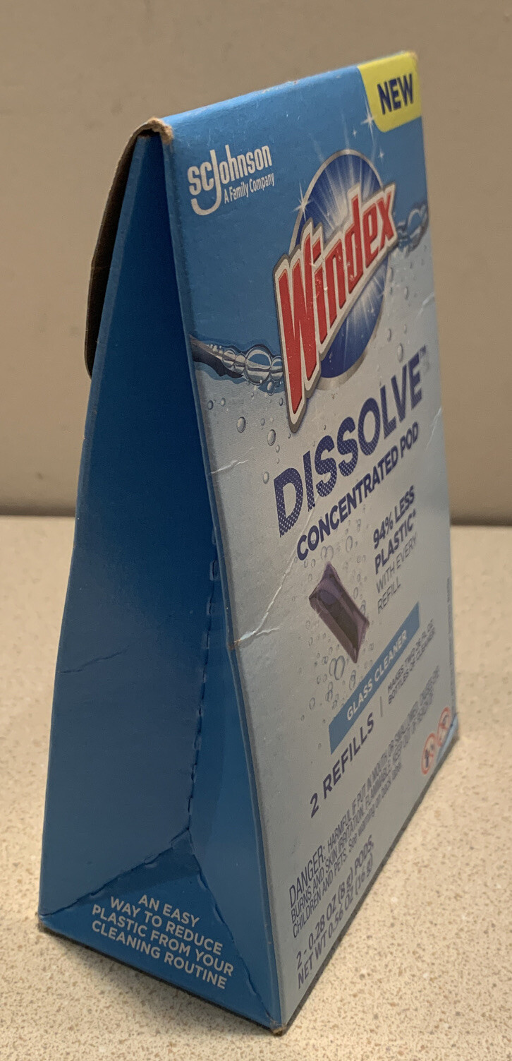 Windex Dissolve Concentrated Pod Glass Cleaner Pack (Contains 2 Refills). NEW