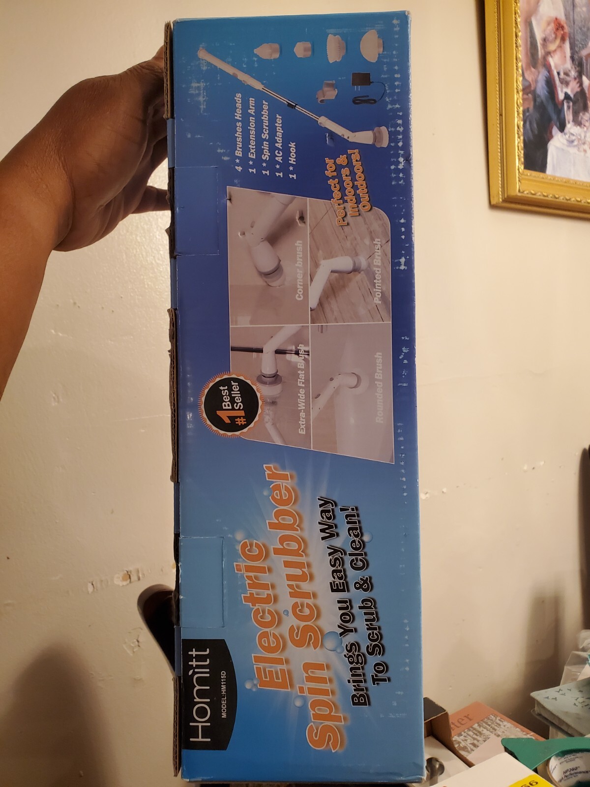 Homitt Electric Spin Scrubber Power Brush, Cordless Floor Scrubber HM115D