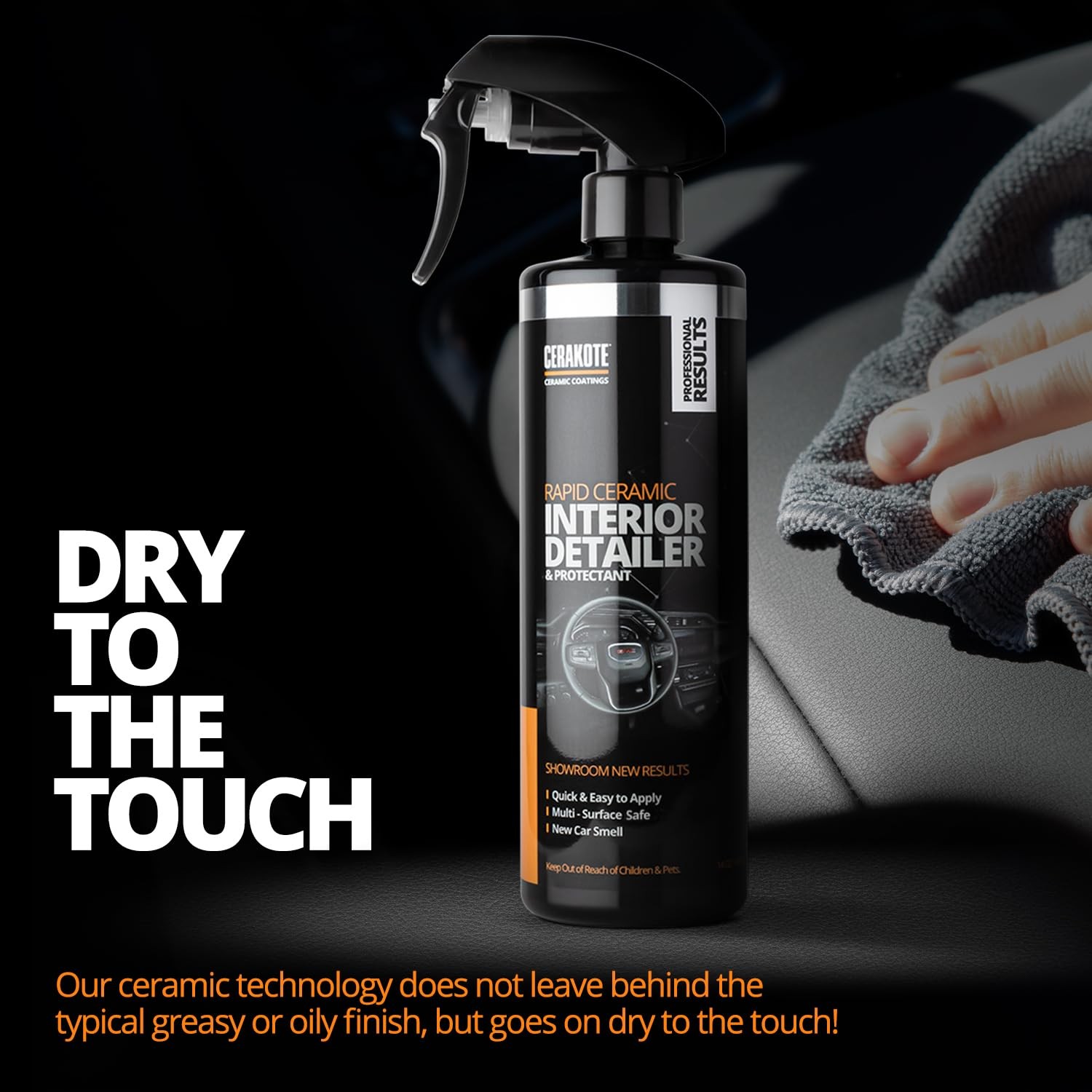 Rapid Ceramic Interior Detailer Protectant 14oz Car Cleaner Spray UV Protection
