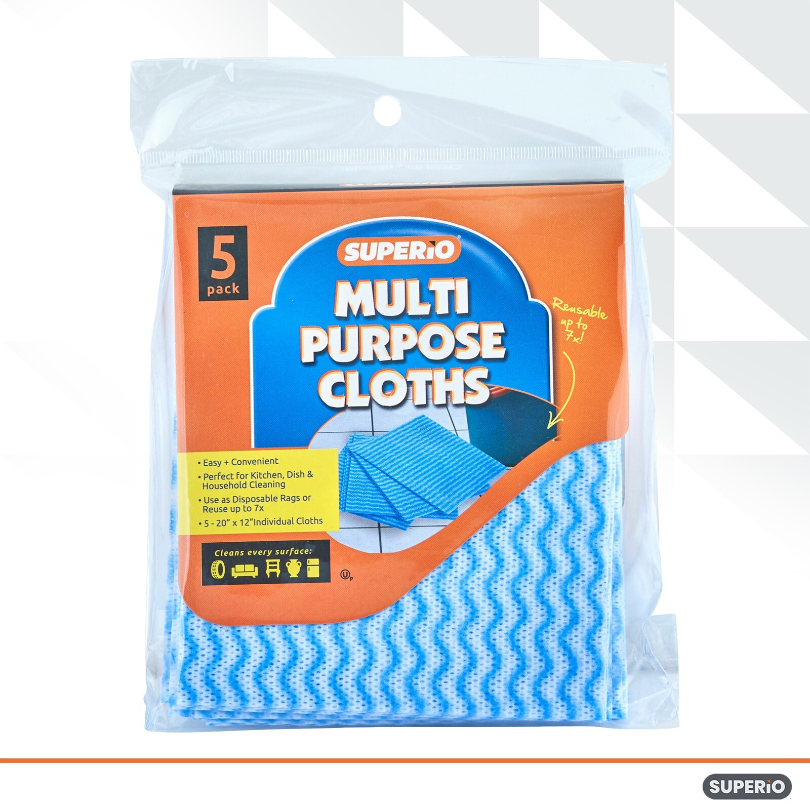 Handy Wipes Reusable Multi-Purpose Cloths, 5 Pcs. 20″x12″